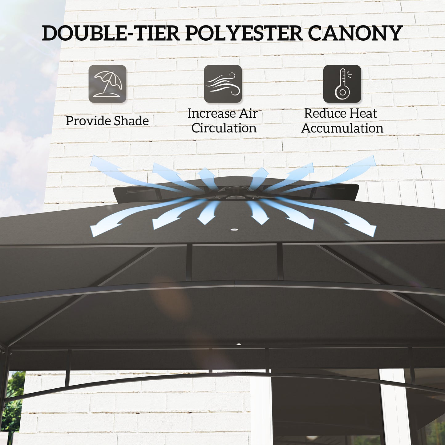 150 x 240cm BBQ Grill Gazebo, with Shelves