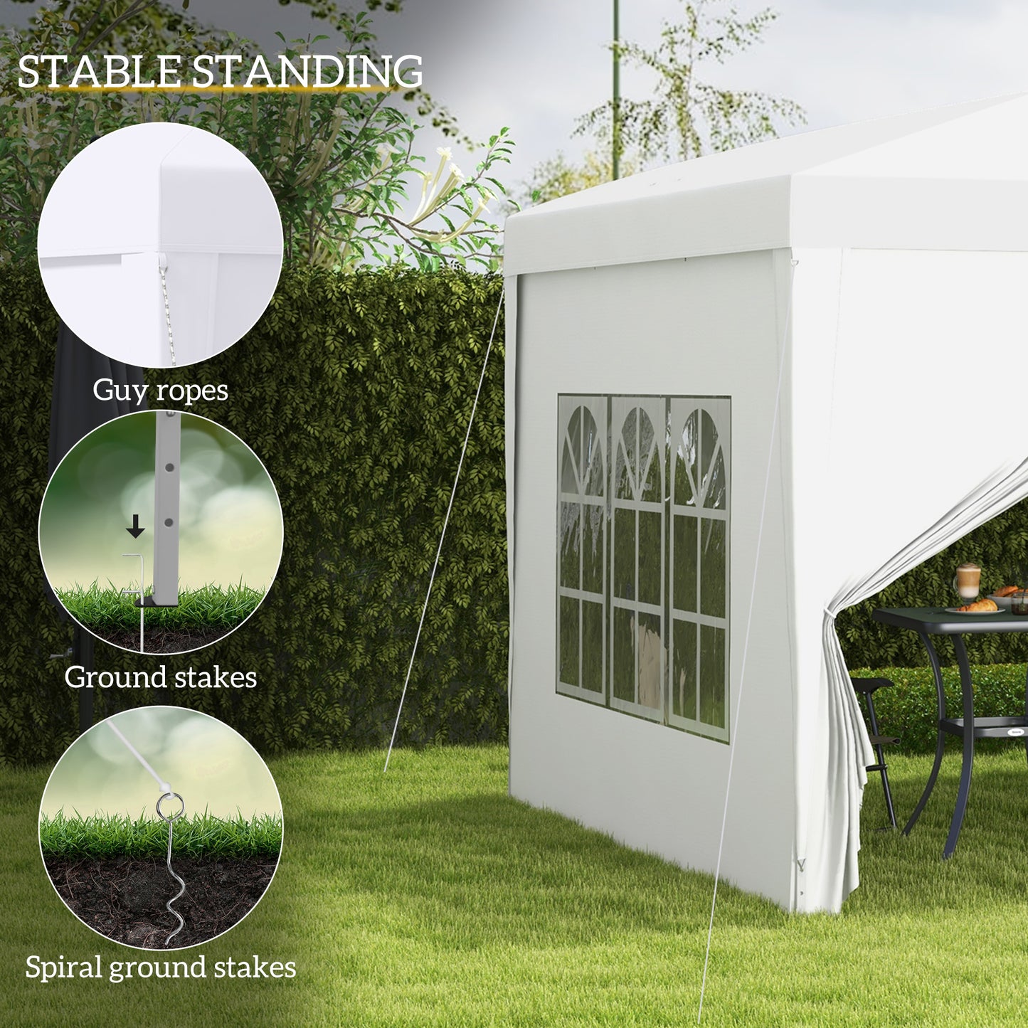 3 x 3m Pop Up Gazebo, Wedding Party Canopy Tent Marquee