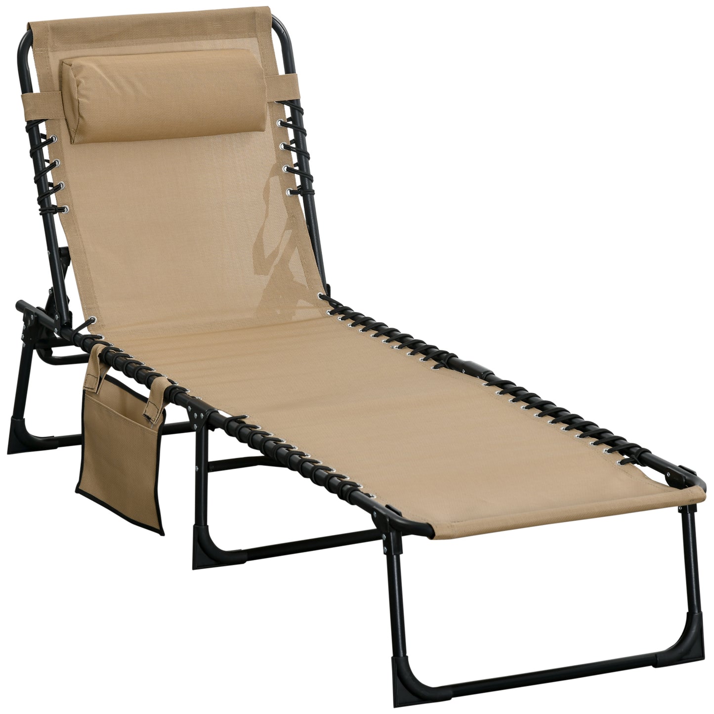 Portable Sun Lounger, Folding Camping Bed Cot