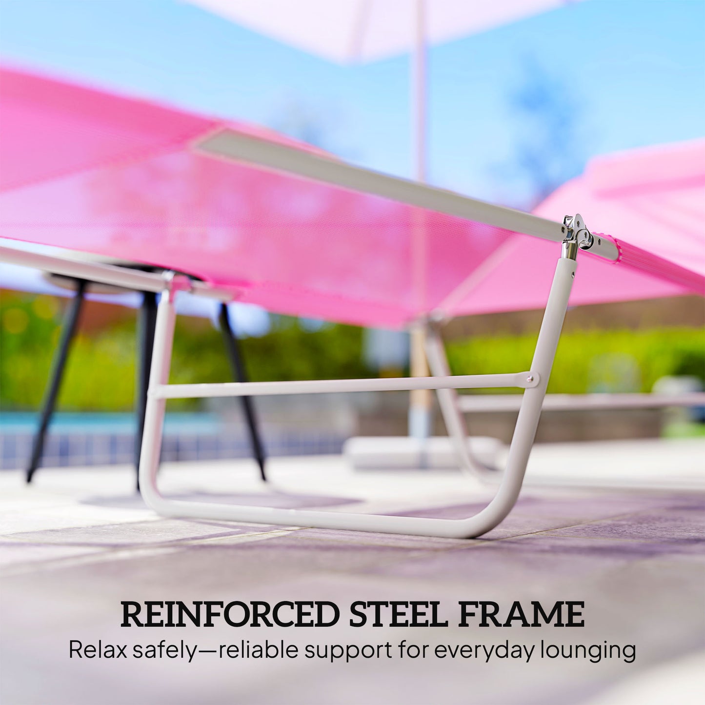 Folding Sun Lounger with Head Pillow