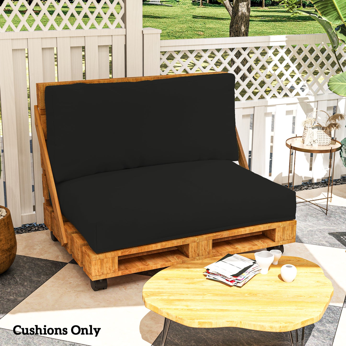 Two Piece Seat Pallet and Back Cushions