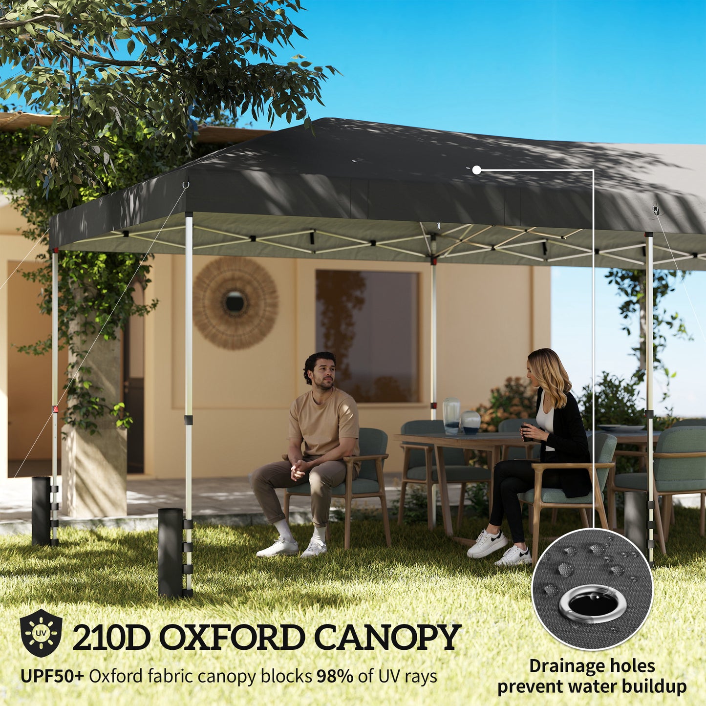 3 x 6 m Pop Up Canopy with UV50+ Protection Garden Gazebo