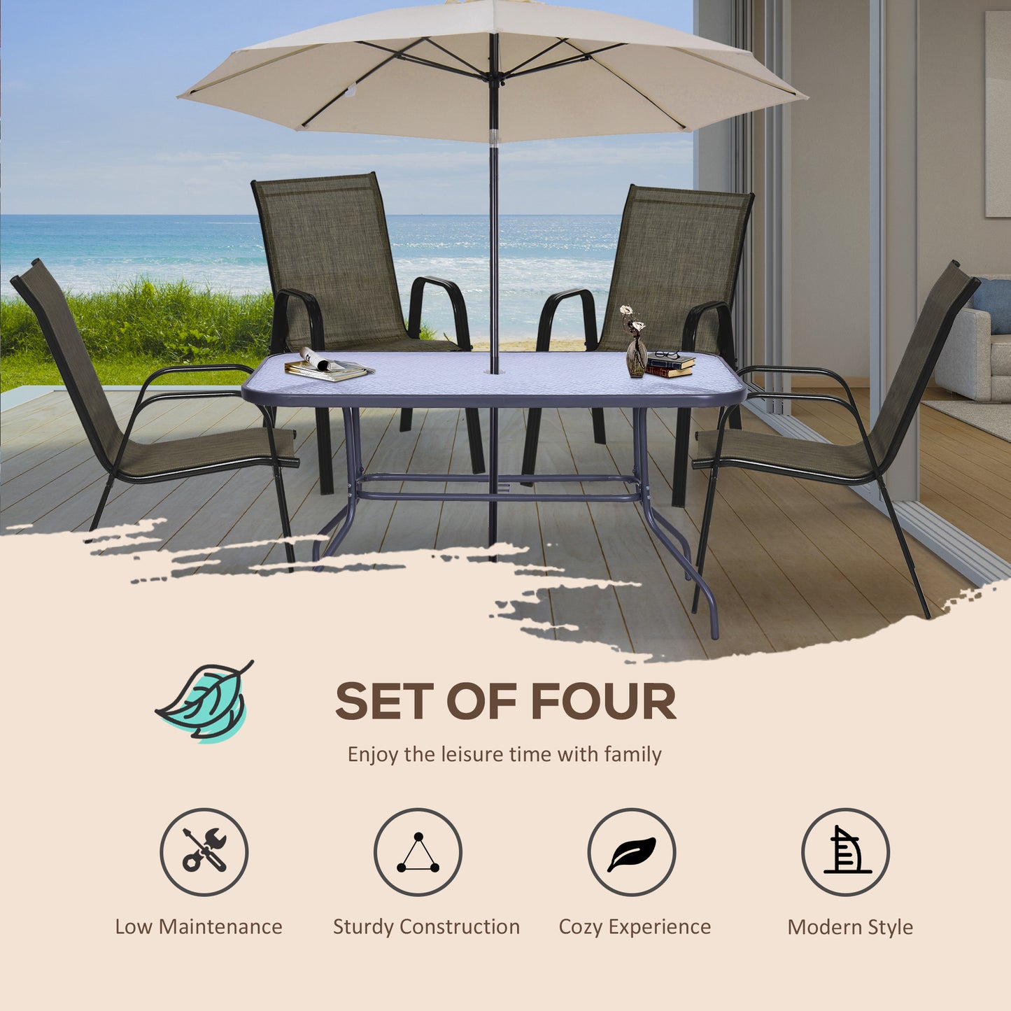 Set of Four Stackable Mesh Seat Chairs (1)