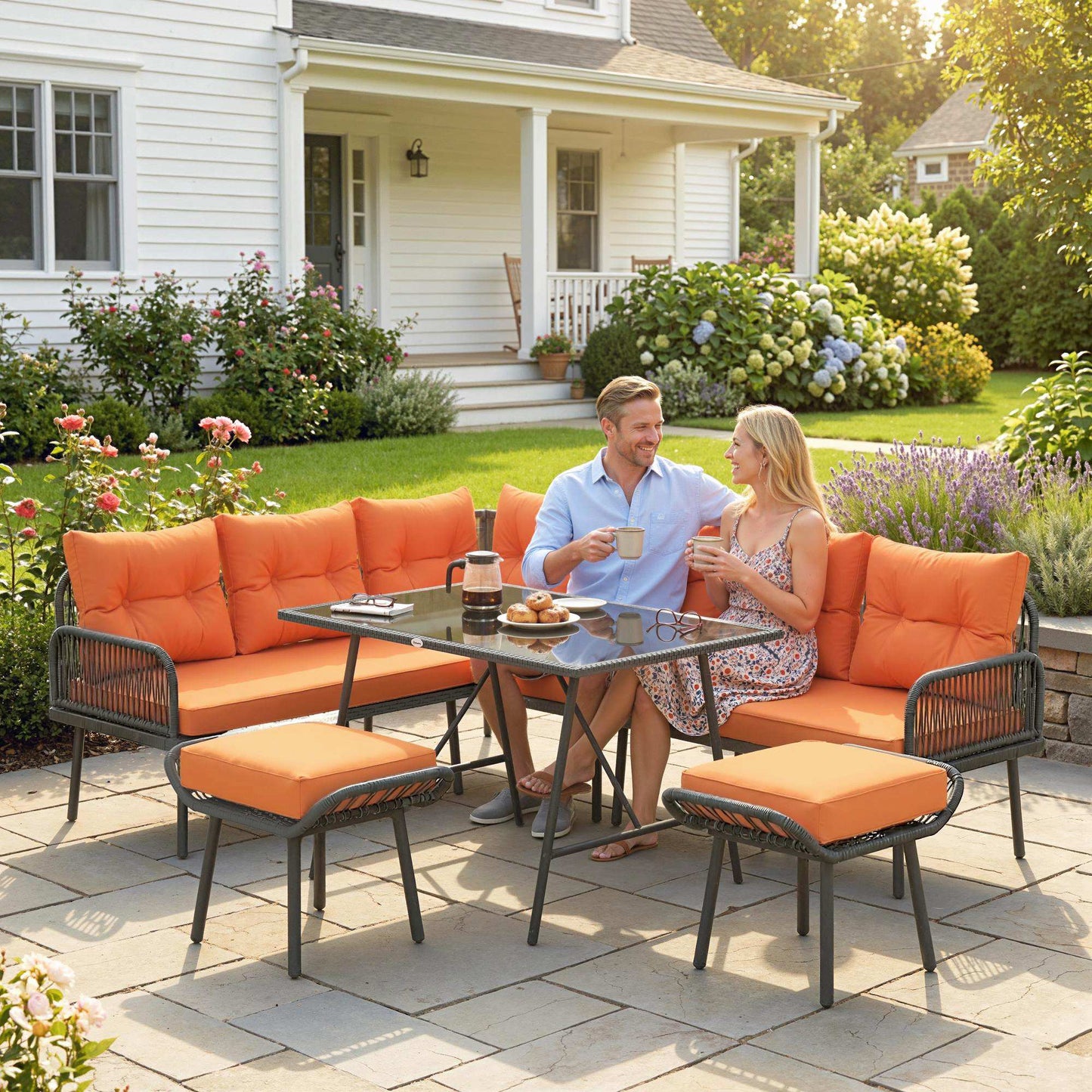 6 Piece Rattan Garden Furniture Set (1)