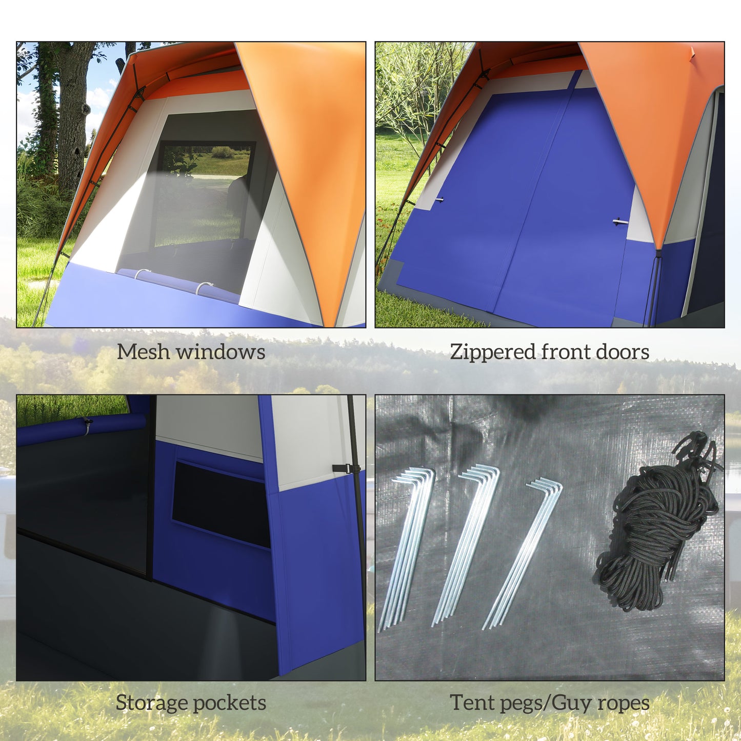 Six-Man Camping Tent, with Small Rainfly and Accessories