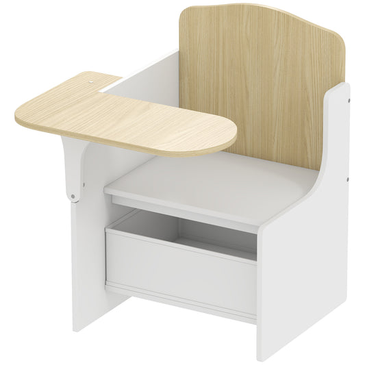 Kids Table and Chair Set, Children Desk and Chair with Storage Bins