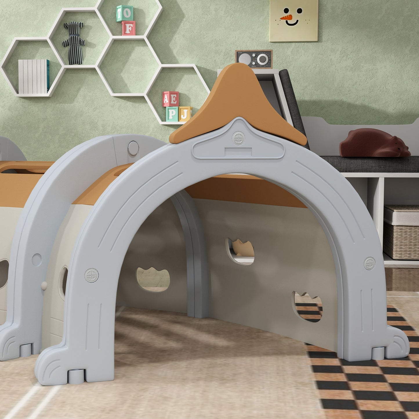 Monkey-Design Kids Play Tunnel for Crawling, Climbing