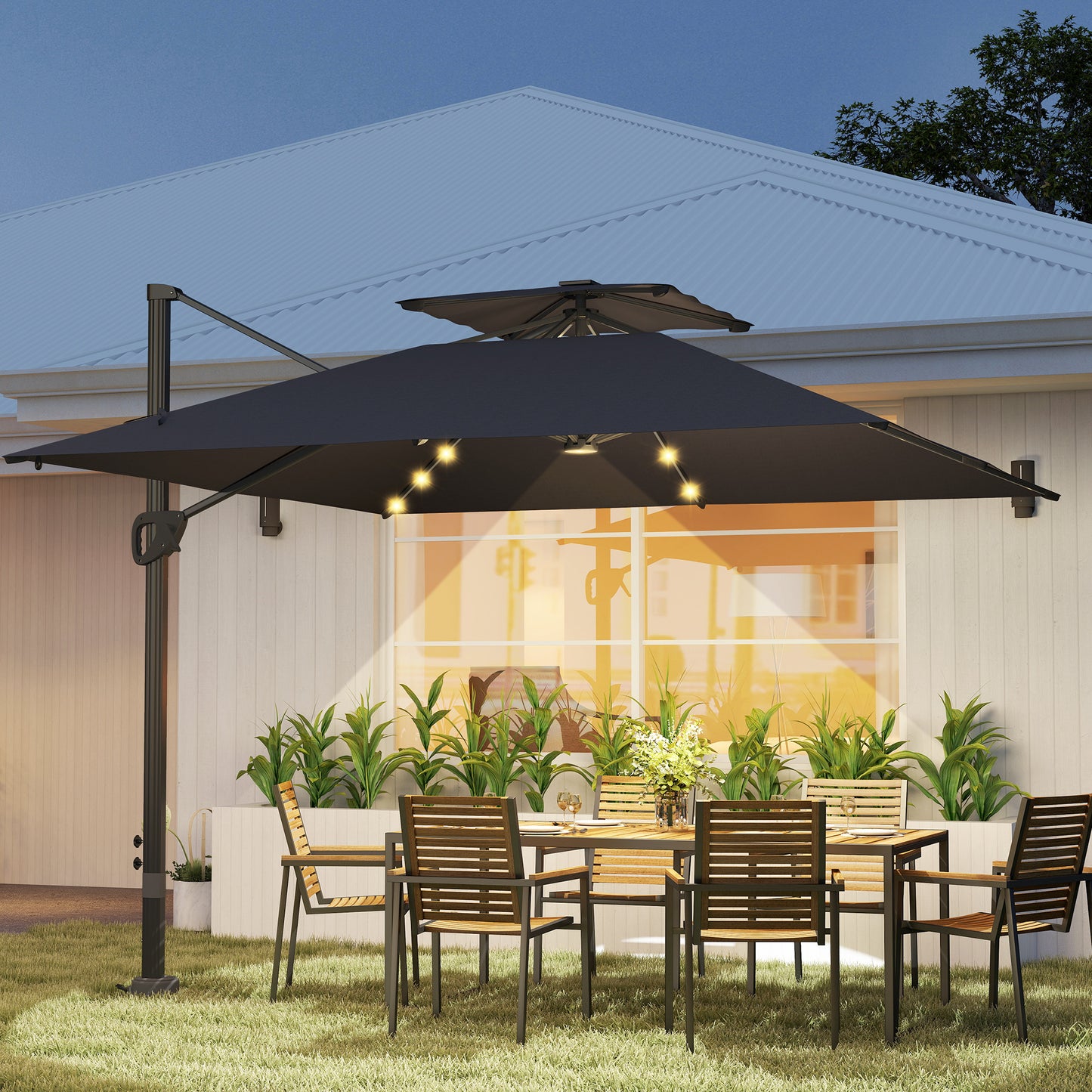 Multi-Angle LED Light Parasol Umbrella