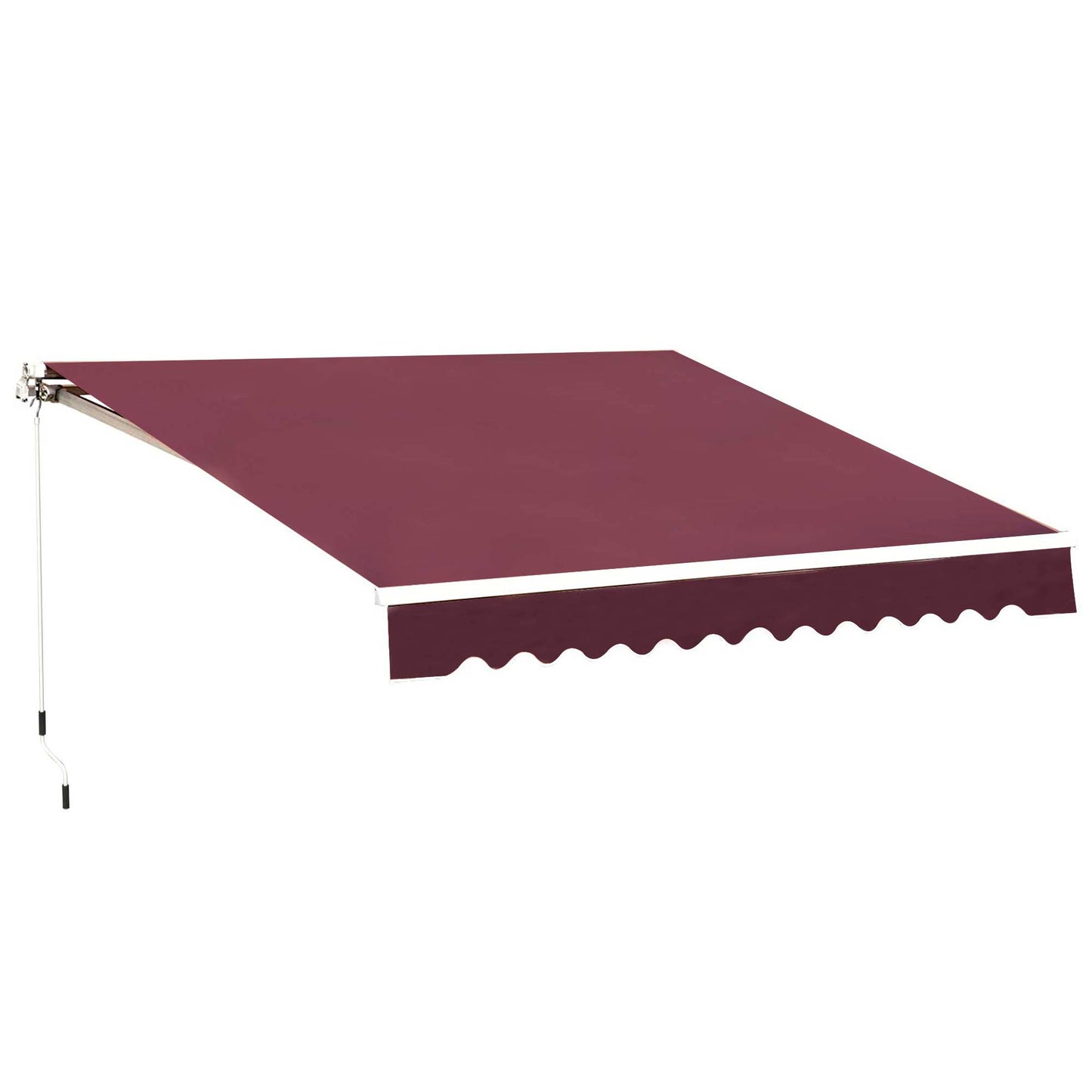 3 x 2.5m Manual Retractable Awning for Patio 45-75° Sun Canopy