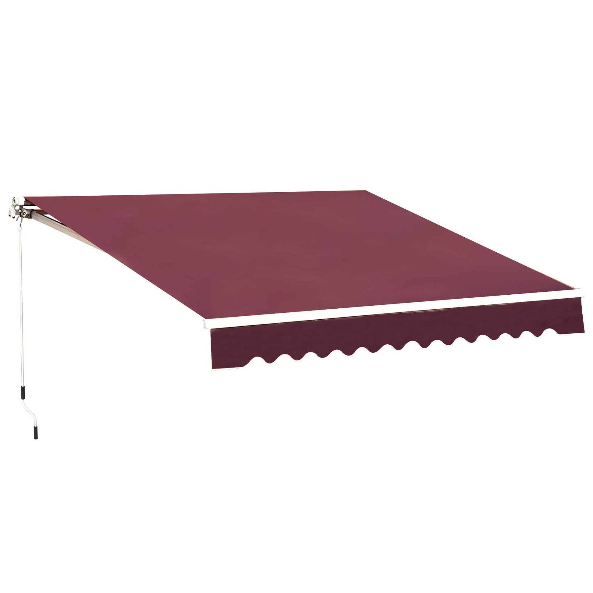 3 x 2.5m Manual Retractable Awning for Patio 45-75° Sun Canopy