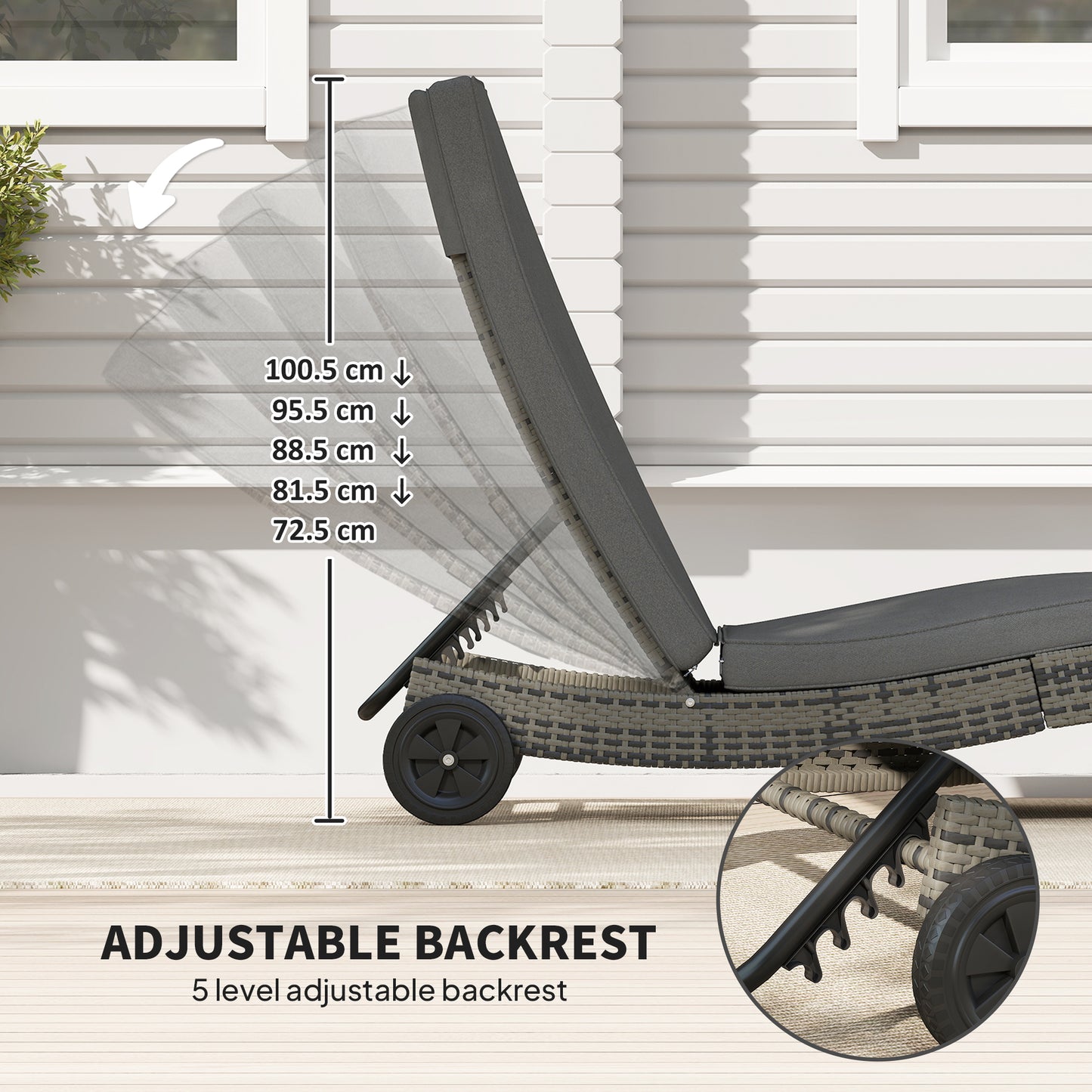 Patio Wicker Chaise Lounge Chair