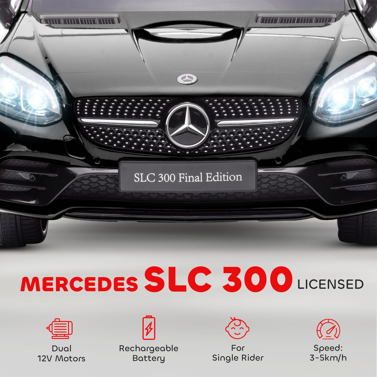 Benz SLC 300  Licensed 12V Kids Electric Ride On, with Music