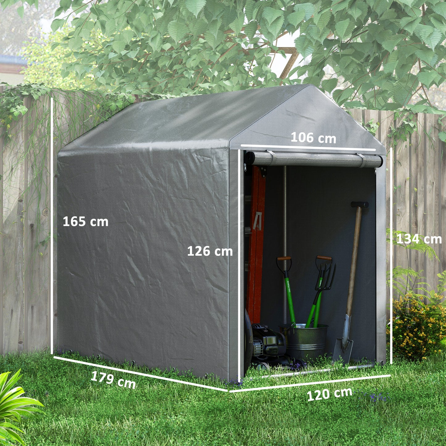 179 x 120cm Temporary Garden Shed, with Accessories