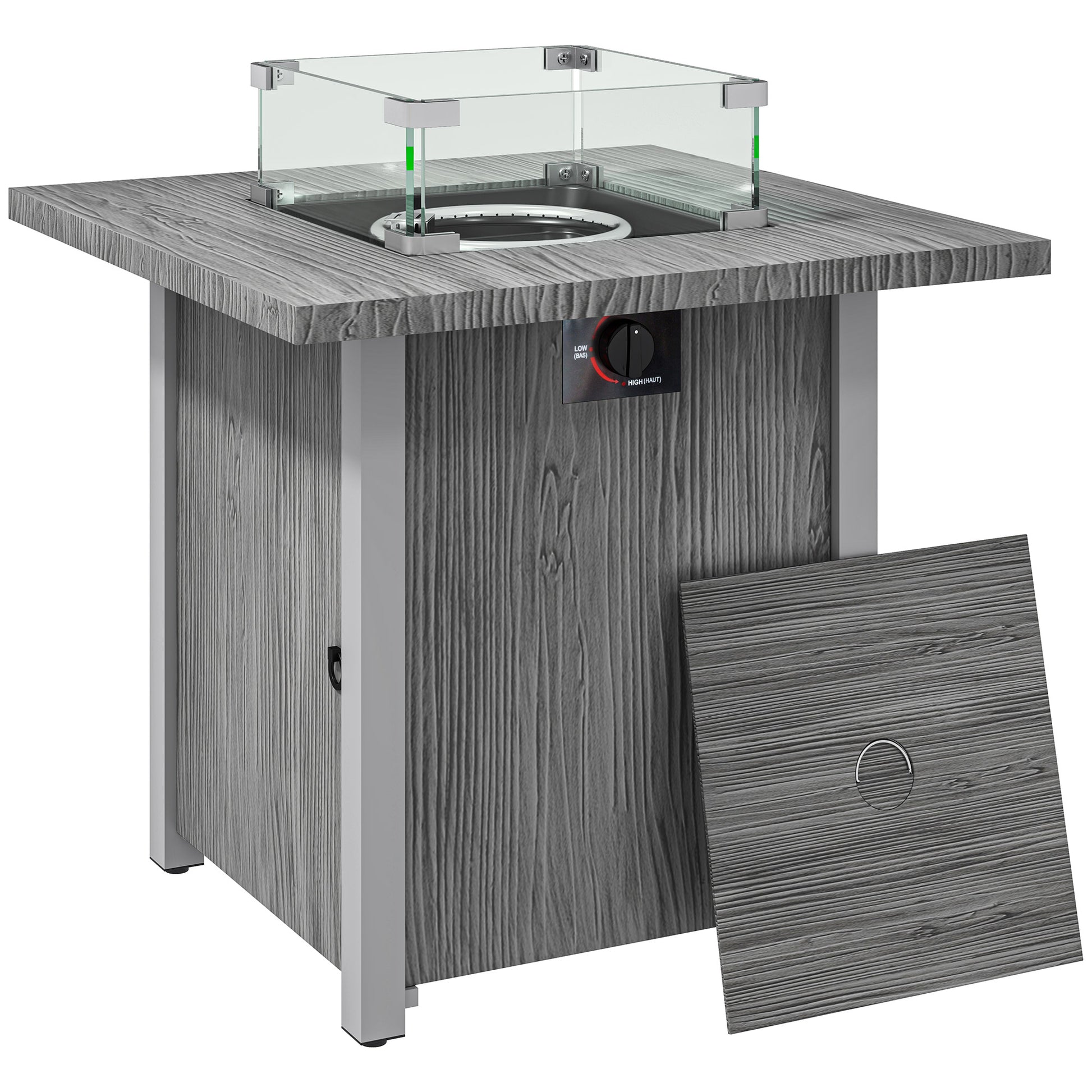 50,000 BTU Gas Fire Pit Table, with Cover