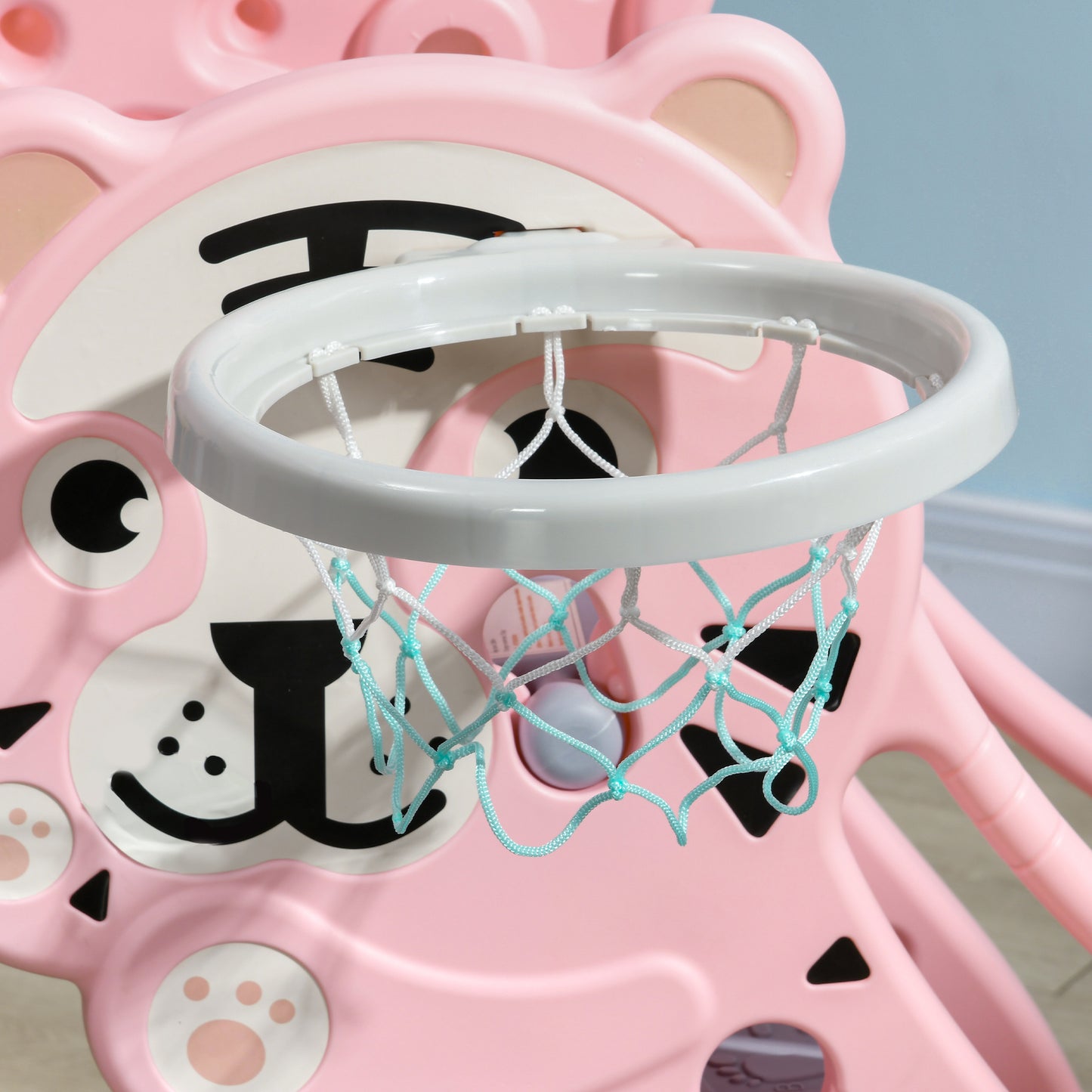 3 in 1 Baby Slide for Indoor Use with Climber, Basketball Hoop