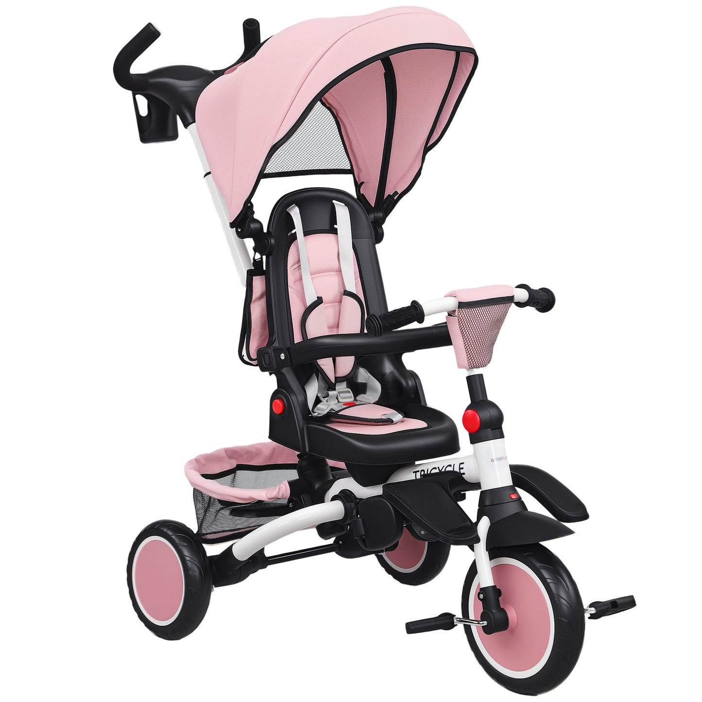 6 in 1 Foldable Kids Trike with Adjustable Parent Handle & Canopy