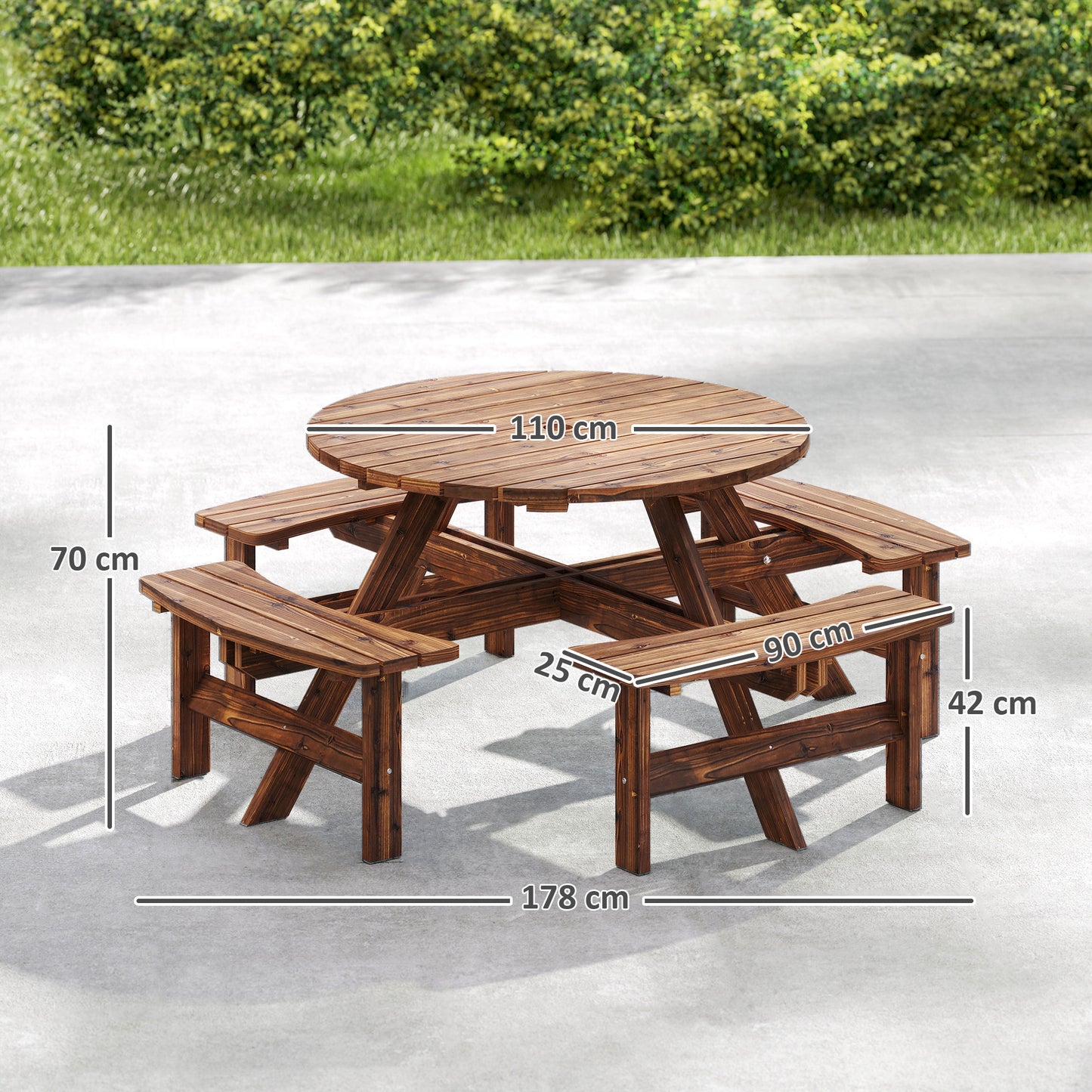 Wooden Garden Dining Set, 8 Seater Patio Furniture Set