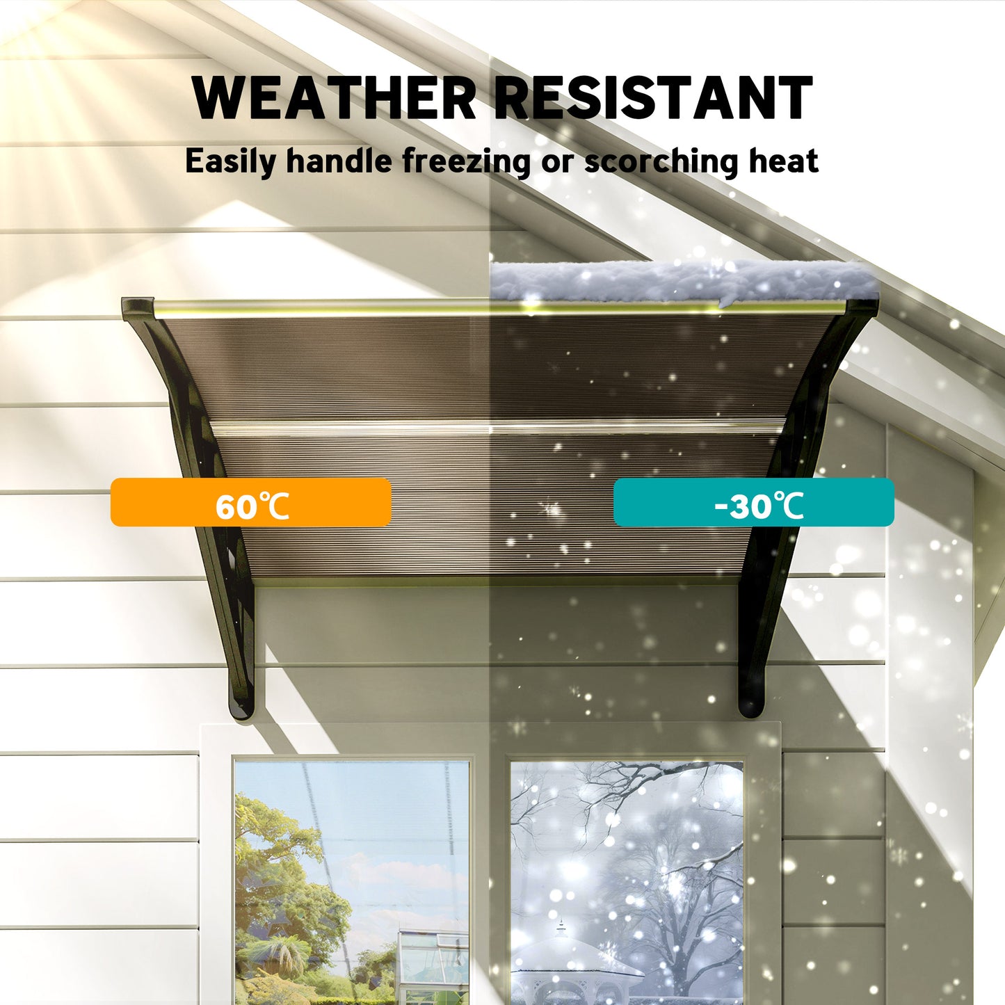 Front Door Canopy, Outdoor Awning, Rain Shelter for Window