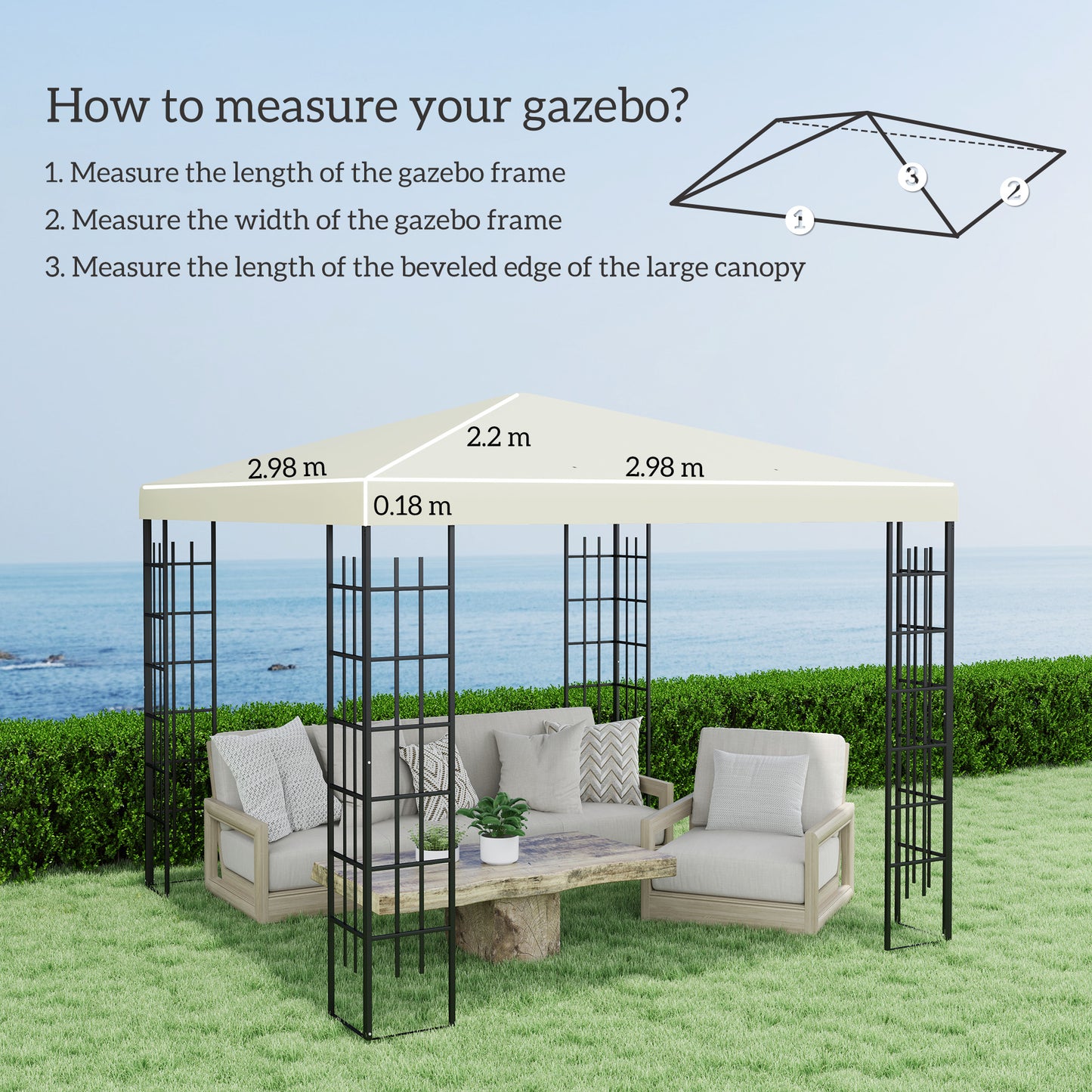3 x 3(m) Gazebo Frame Replacement