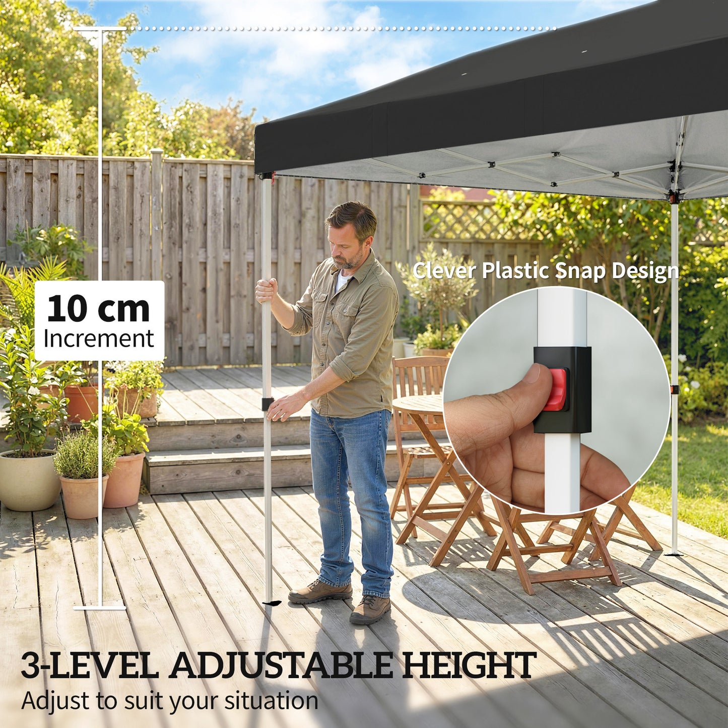 3 x 6 m Pop Up Canopy with UV50+ Protection Garden Gazebo
