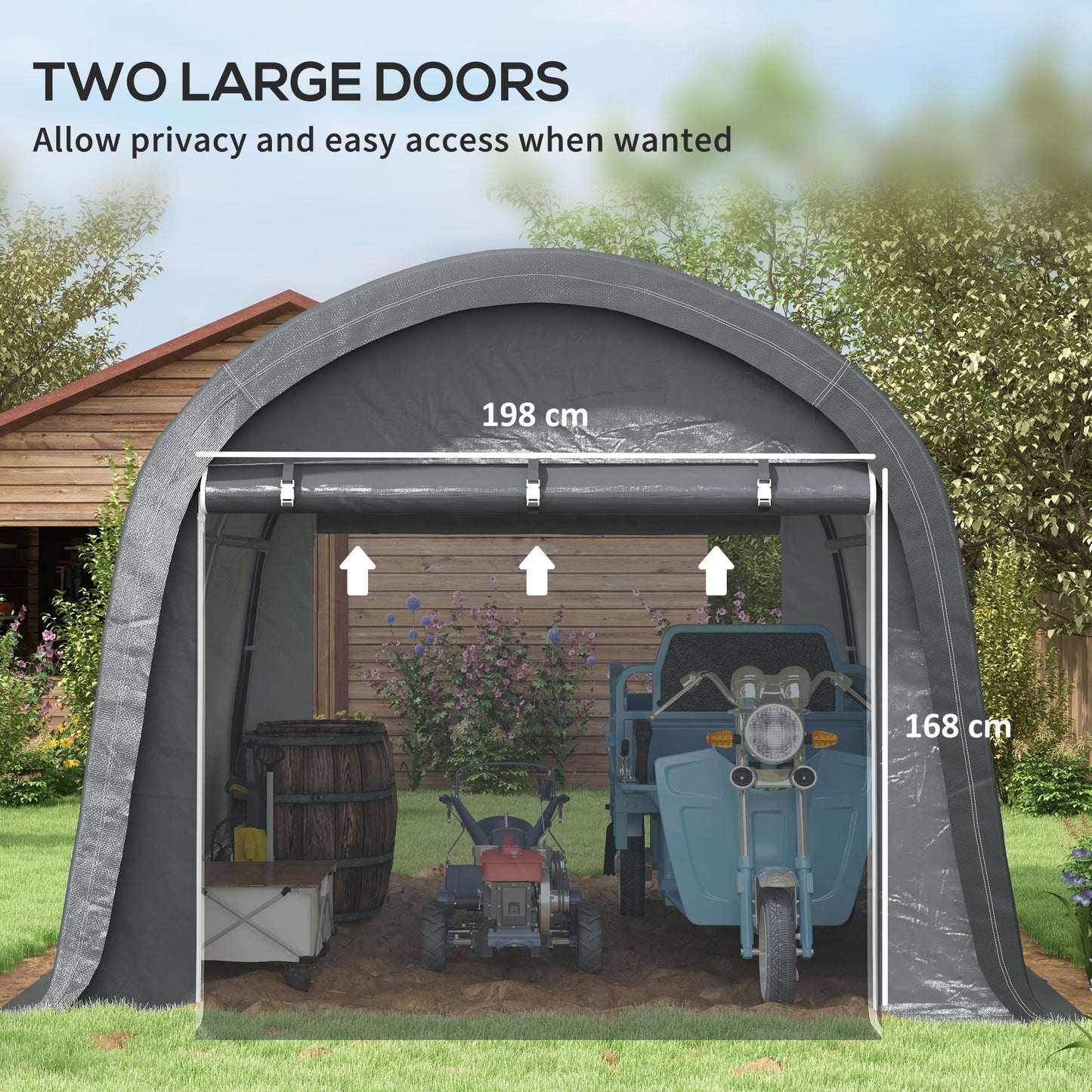 3 x 3(m) Garden Storage Tent, Heavy Duty Outdoor Shed