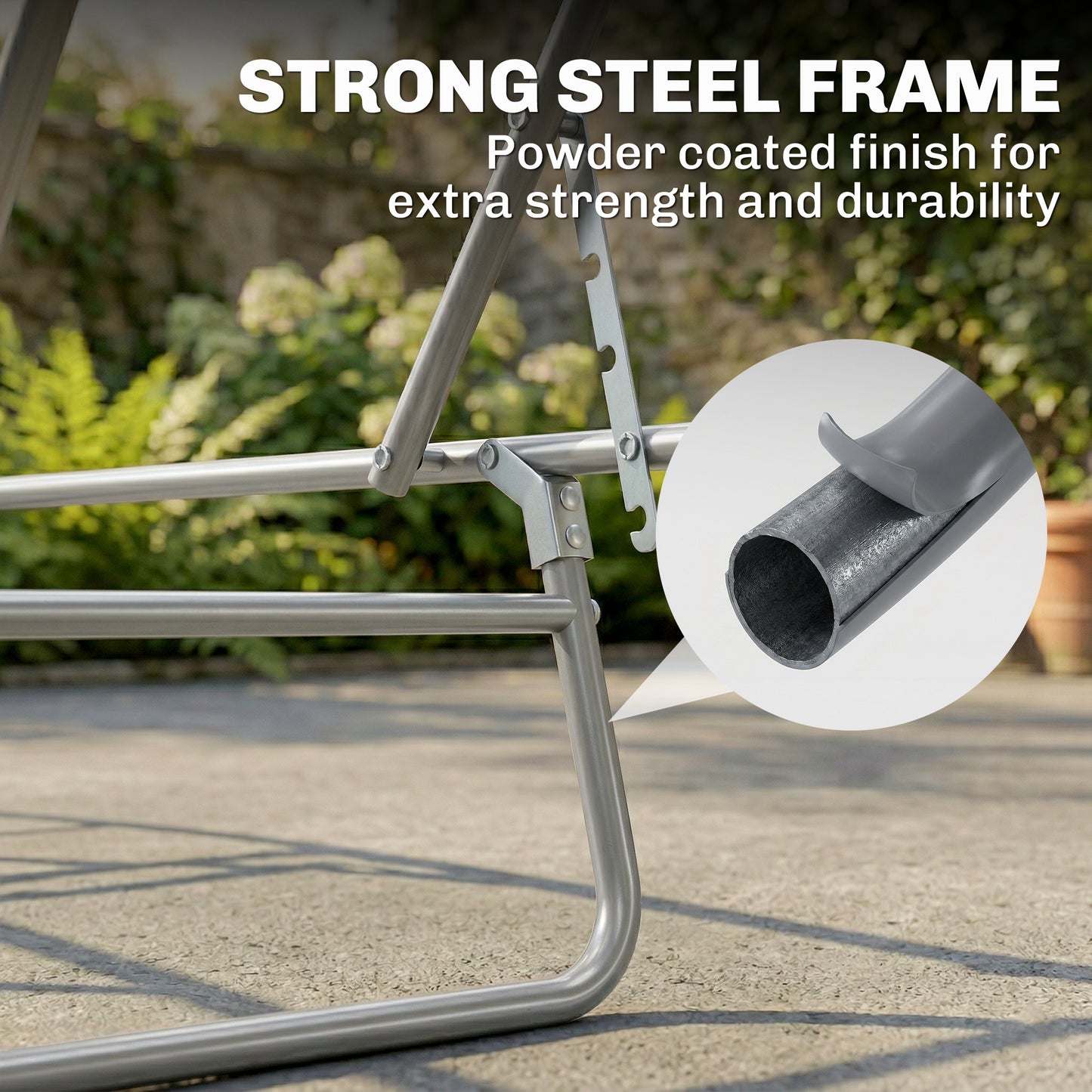 Folding Sun Lounger with Canopy