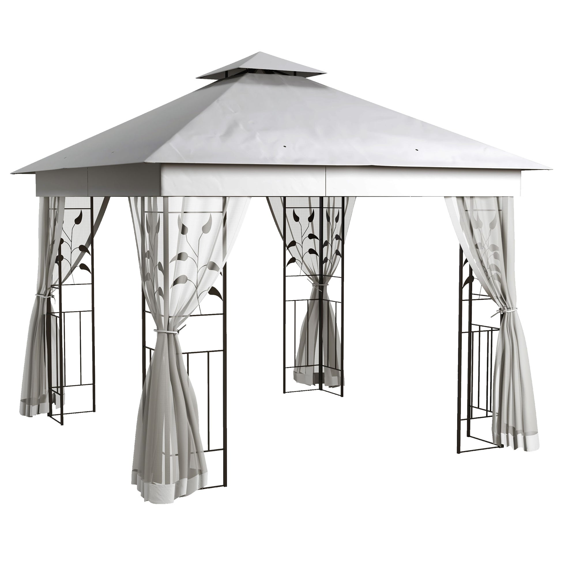 3 x 3m Steel Frame Double Roof Garden Gazebo