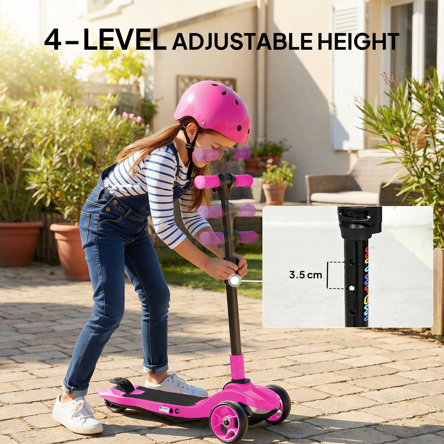Three-Wheel Foldable Electric Scooter for Kids Aged 6-10 Years