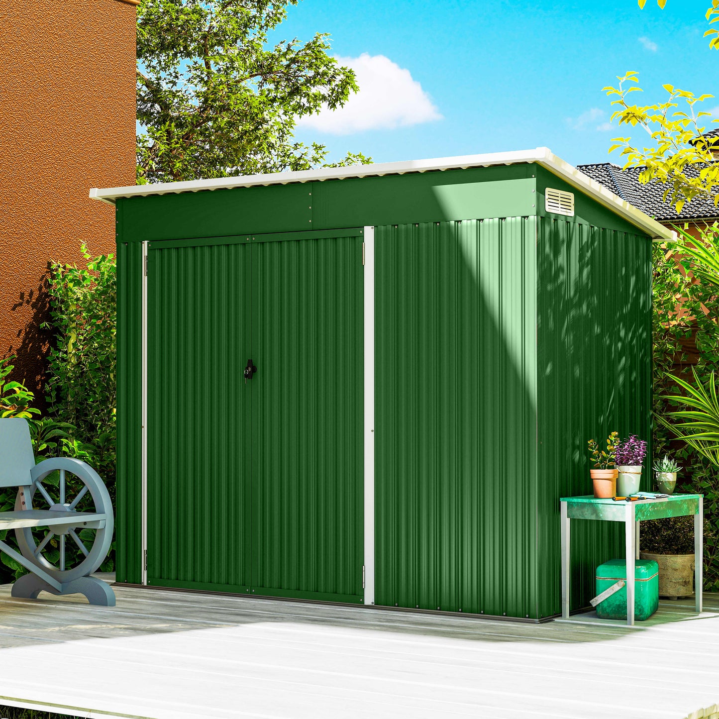 7.5 x 4.3ft Metal Garden Storage Shed