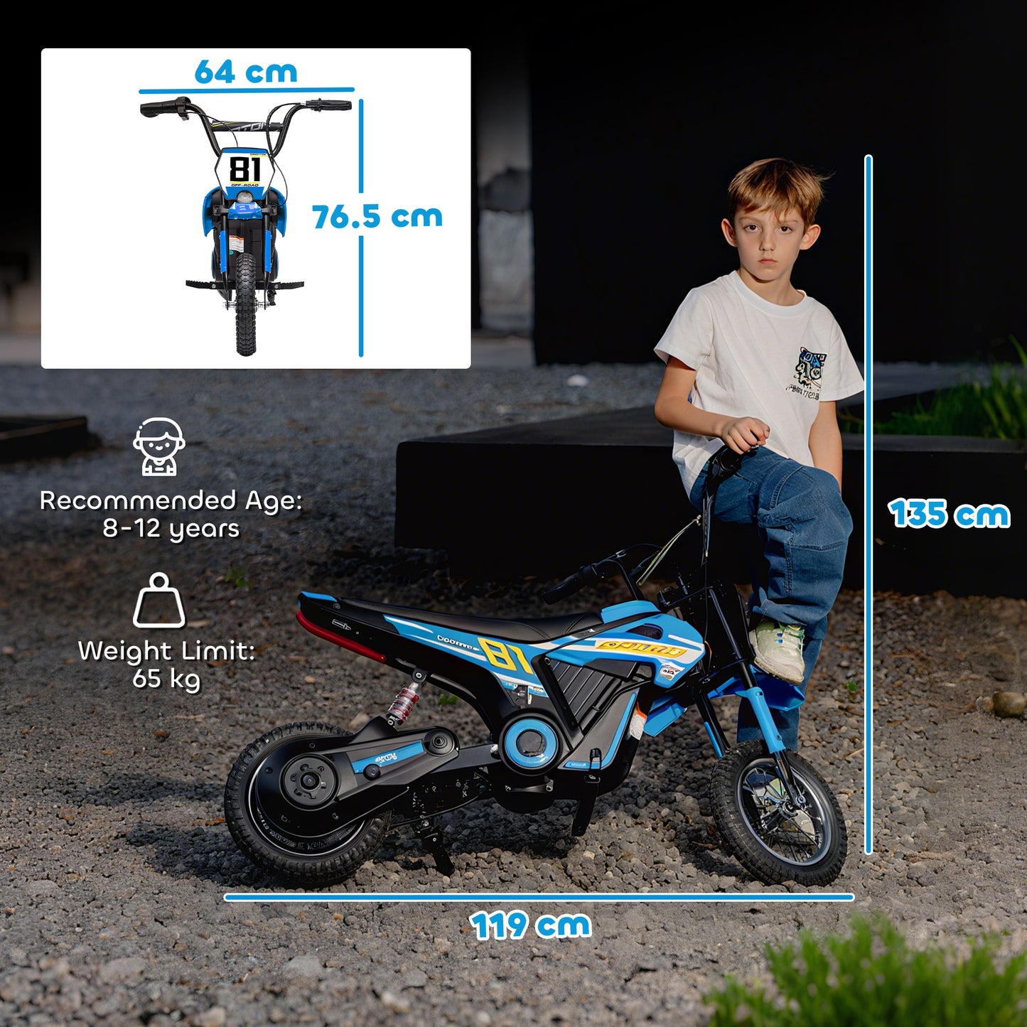 Kids Electric Motorbike 3 Gearboxes Speed Ride on Motorcycle (1)