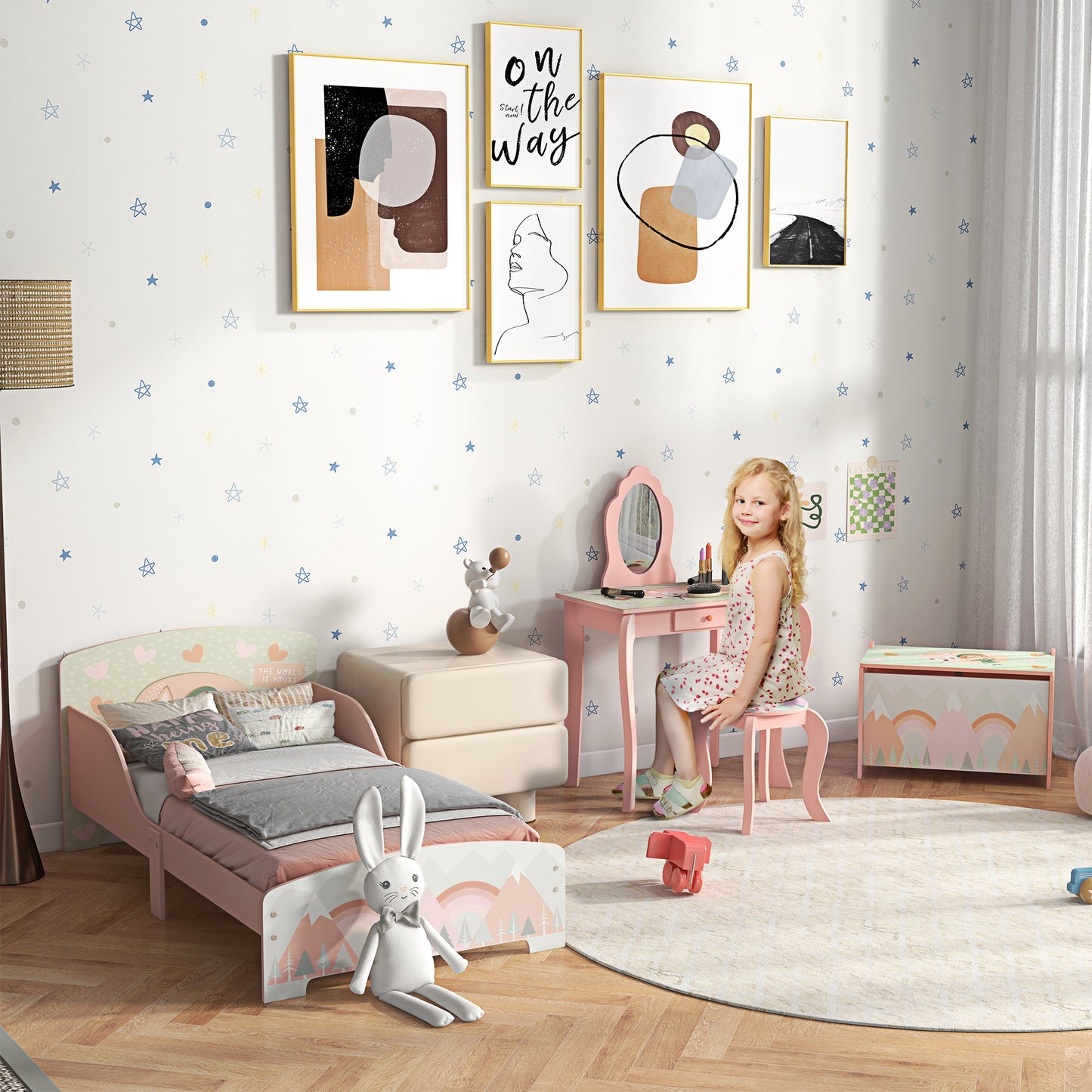 Toddler Bed Frame, Kids Bedroom Furniture for Ages 3-6 Years