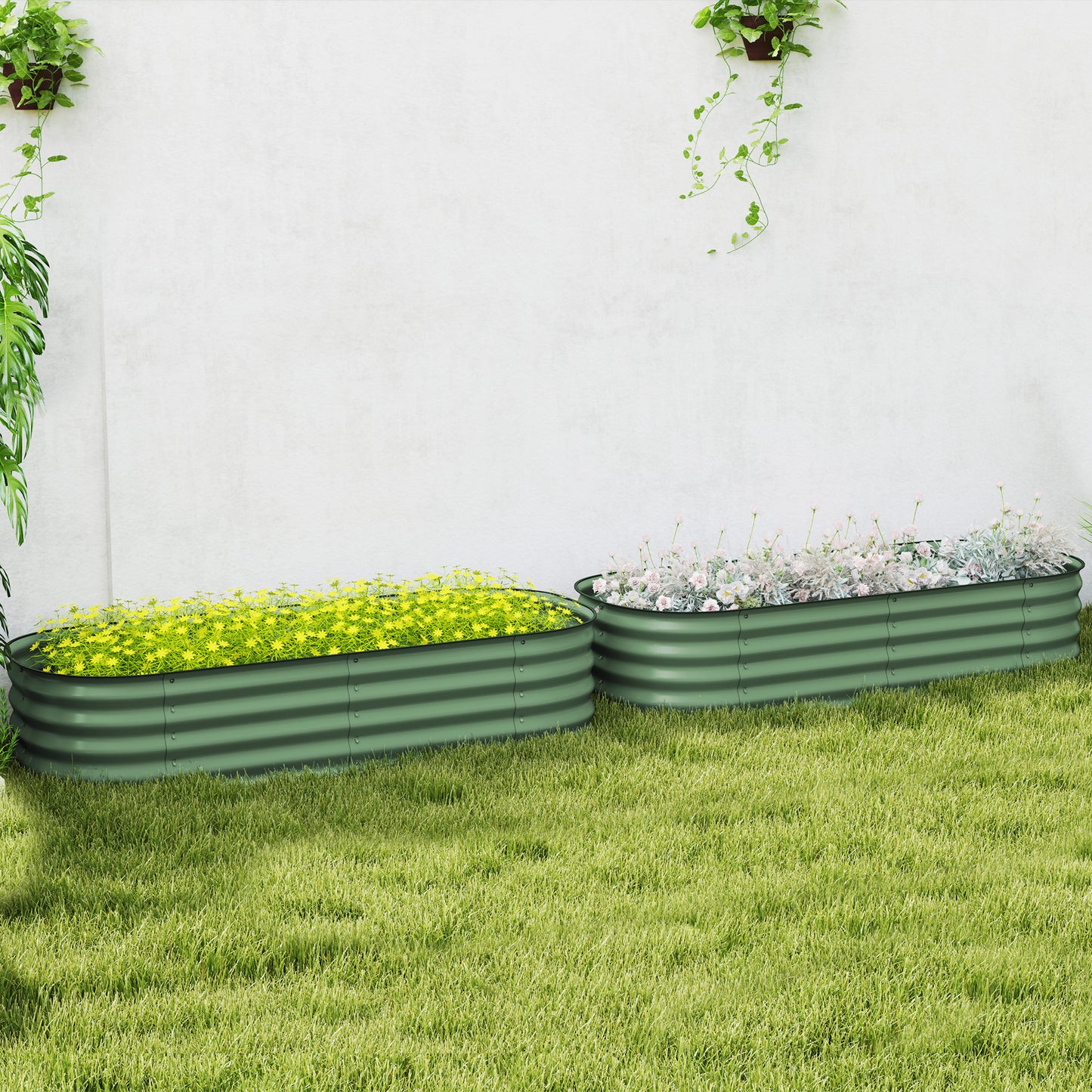 Galvanised Raised Garden Bed, Metal Planter Box with Safety Edging (6)