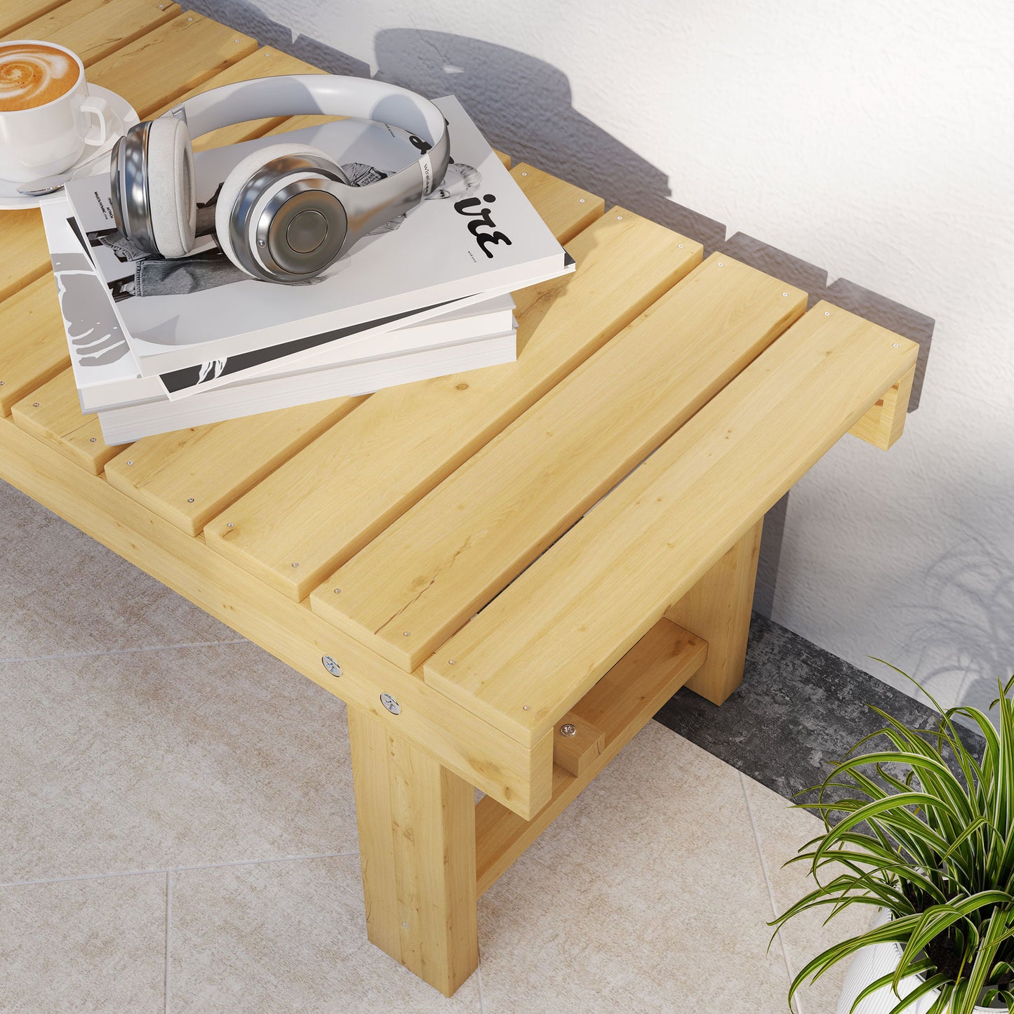 1 Piece 2-seater Outdoor Indoor Wooden Garden Bench Fir Patio