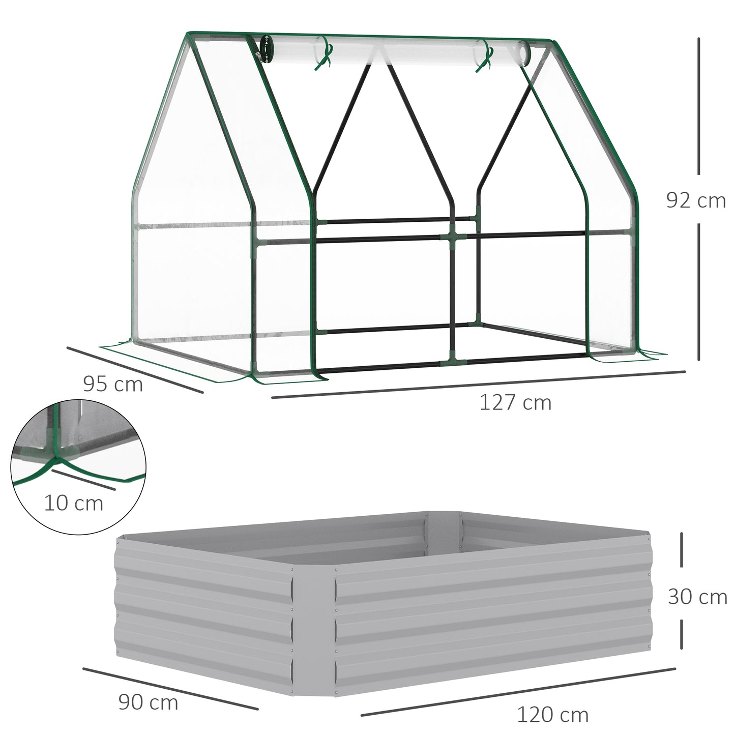 Raised Garden Bed with Greenhouse