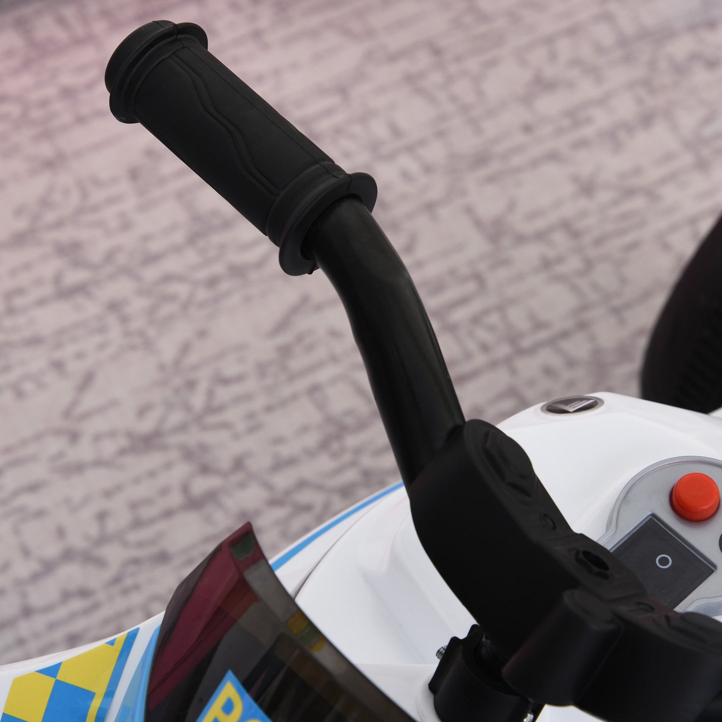 Kids Ride-On Police Bike 3-Wheel Vehicle w/ Music Lights Seat
