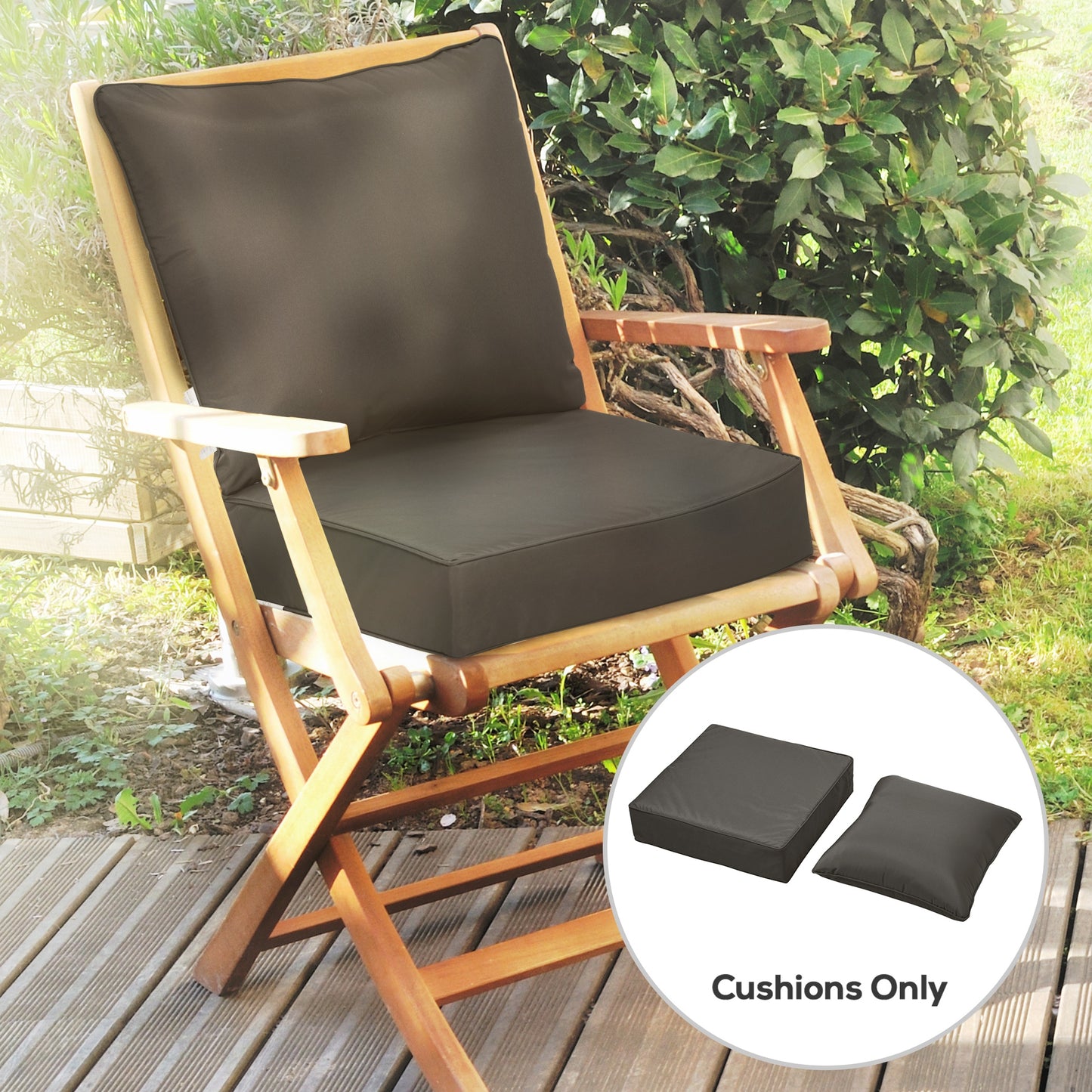 Outdoor Seat and Back Cushion Set Patio Deep Seating Chair