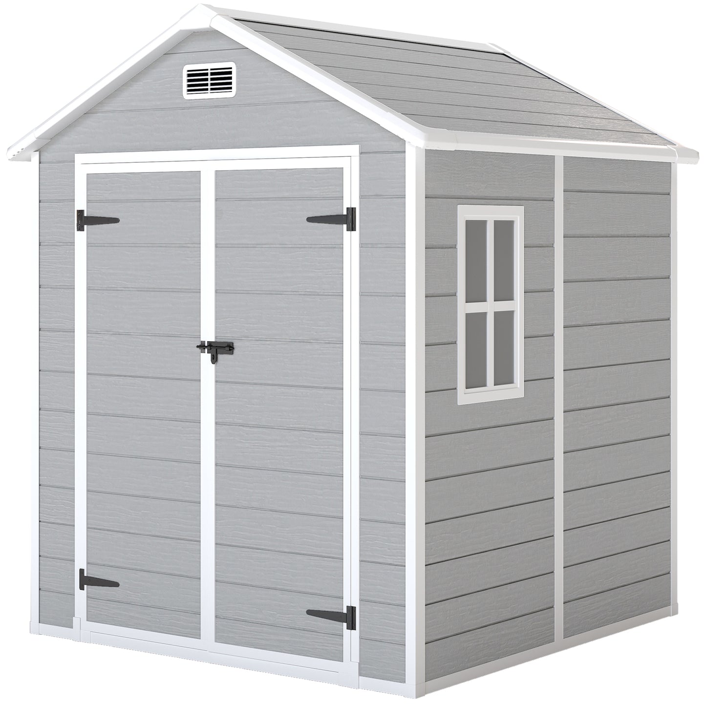 6 x 5ft Garden Shed, Plastic Shed with Floor, Window