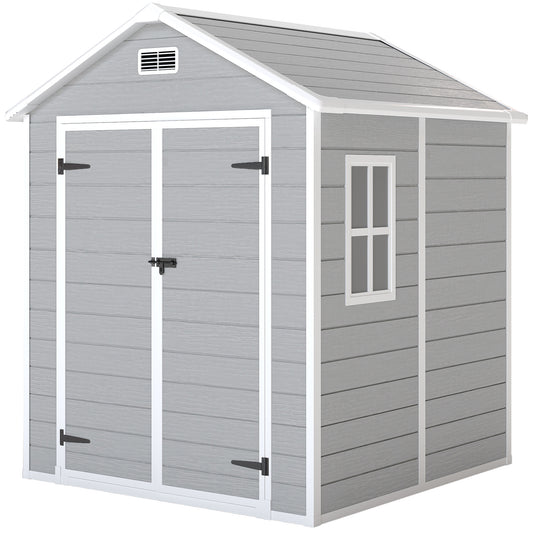 6 x 5ft Garden Shed, Plastic Shed with Floor, Window