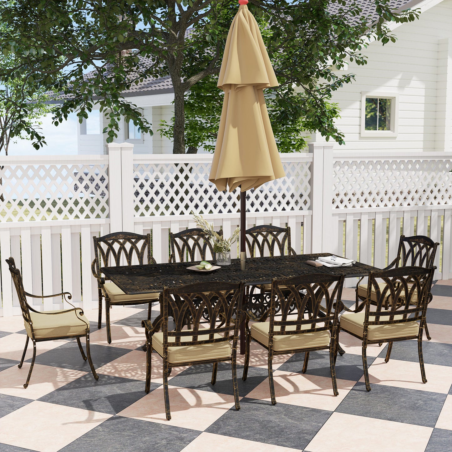 Nine-Piece Cast Aluminium Garden Dining Set