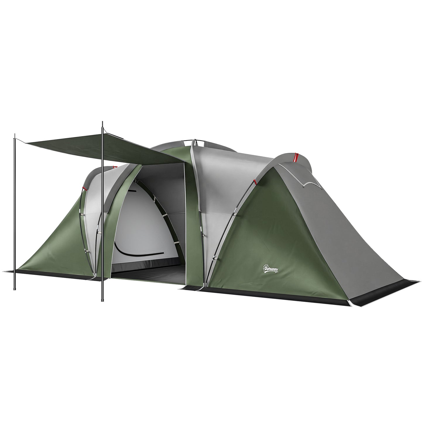 Family Camping Tent 3000mm Waterproof Windproof Tunnel Tent 8-12