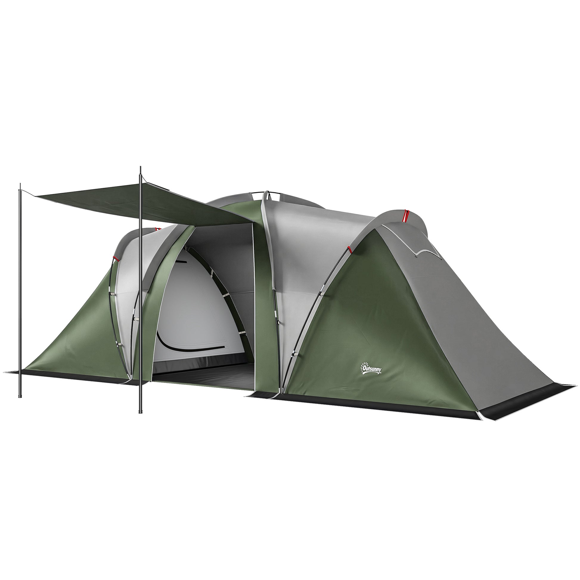 Family Camping Tent 3000mm Waterproof Windproof Tunnel Tent 8-12