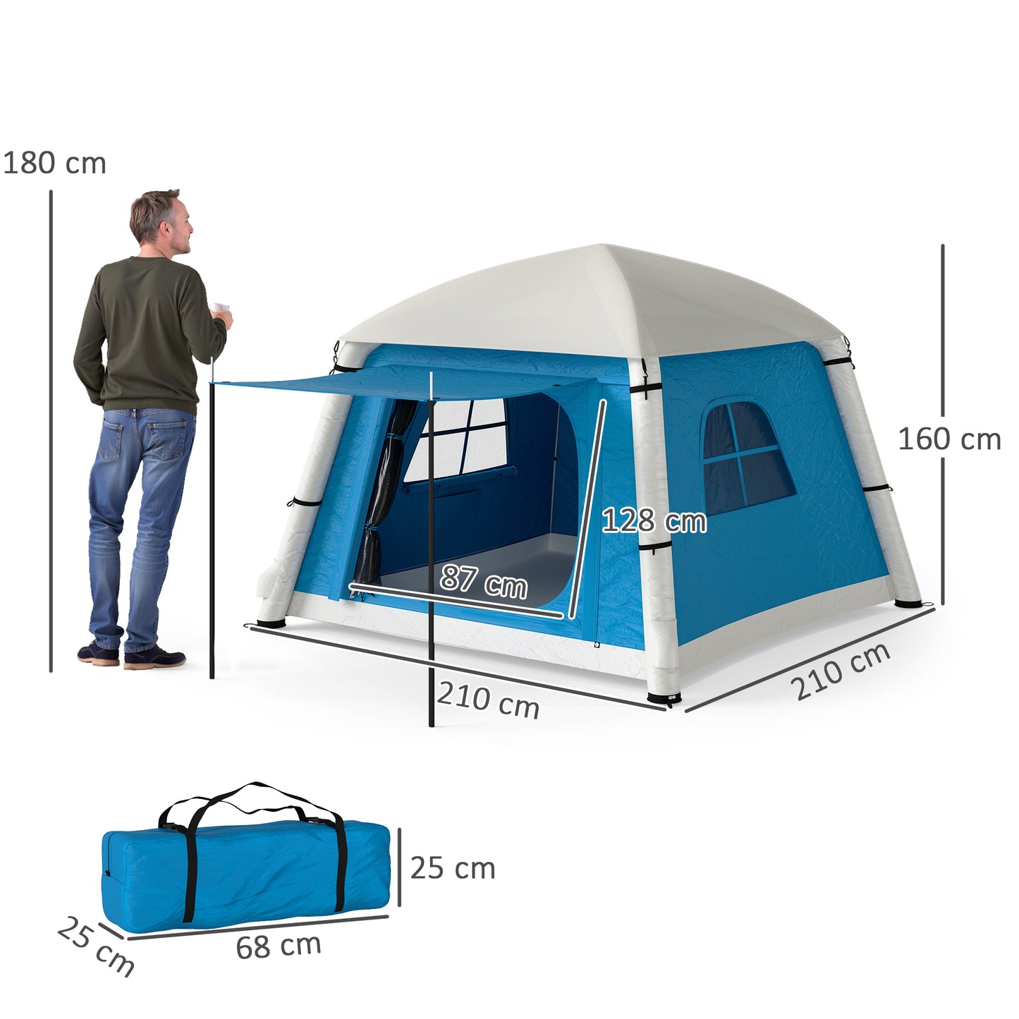 Inflatable Camping Tent w/ Hand Pump