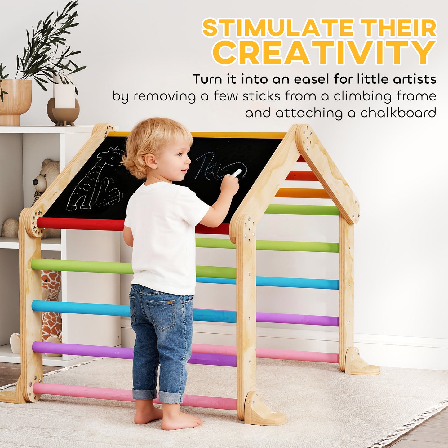 9 in 1 Toddler Climbing Frame with Ramp, Slide, Arch, Ladder