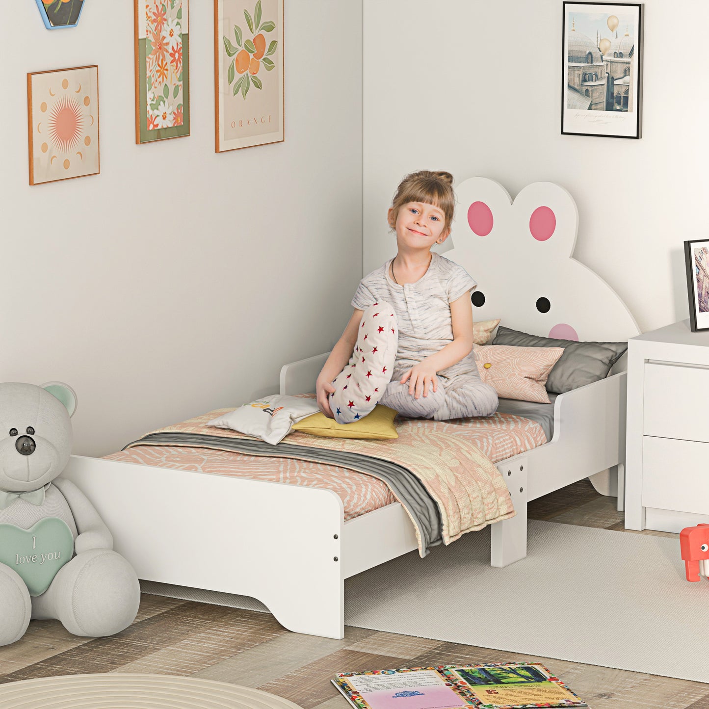 Rabbit-Designed Toddler Bed, Kids Bedroom Furniture