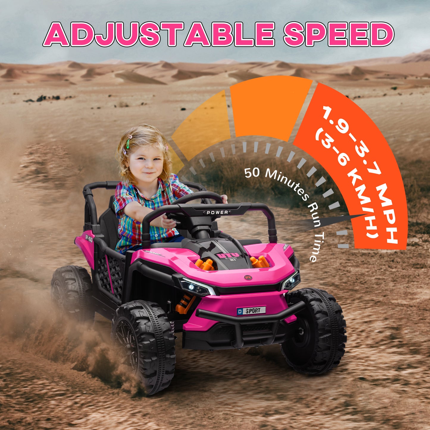 12V Battery Powered Ride on Truck w/ Remote, Four Suspension Wheels