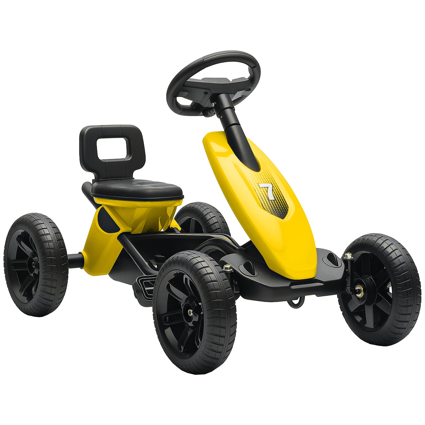 Pedal Go Kart for Kids 2-5 Years, with Silent EVA Wheels, Metal Frame