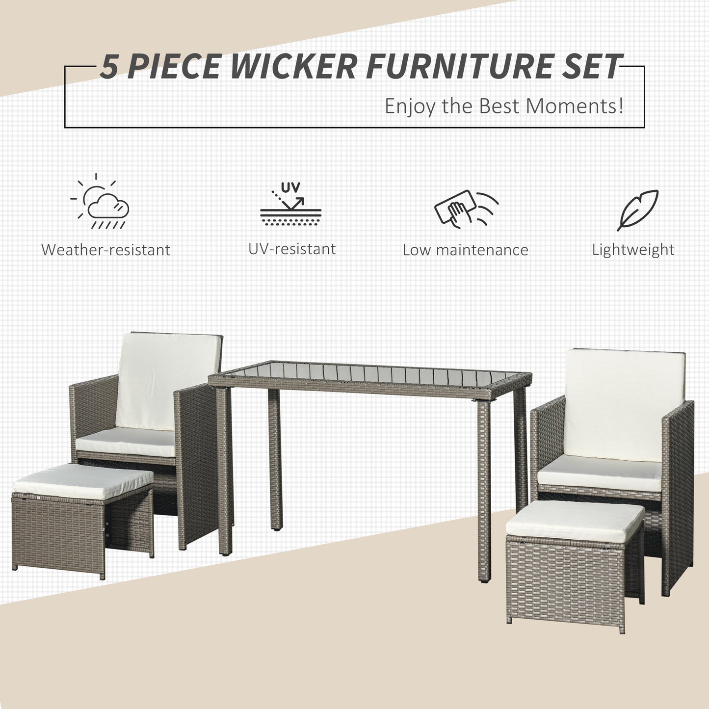2 Seater Rattan Cube Garden Furniture Set