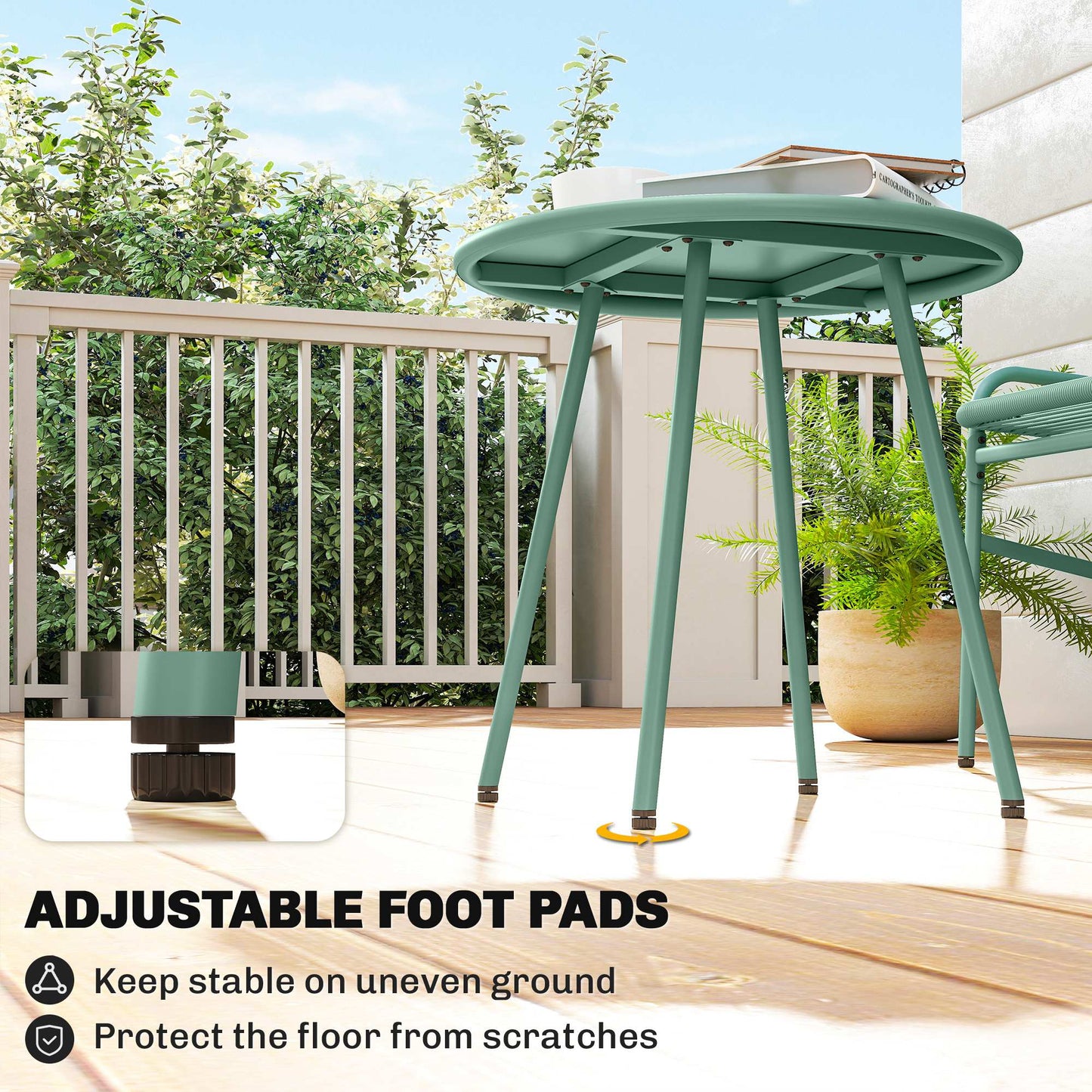 3 Piece Rattan Bistro Set, Outdoor Garden Furniture Set