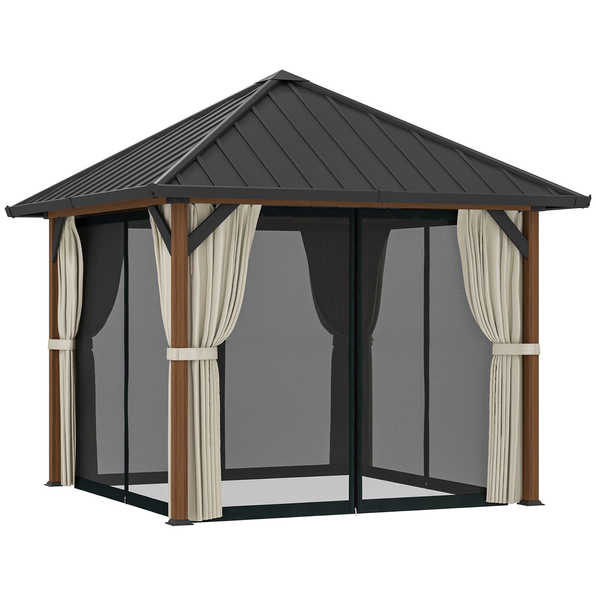 3 x 3(m) Hardtop Gazebo with Galvanised Steel Roof and Water Gutter