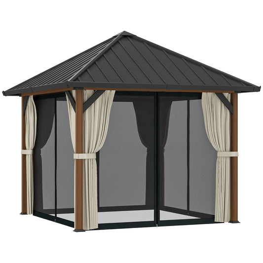 3 x 3(m) Hardtop Gazebo with Galvanised Steel Roof and Water Gutter